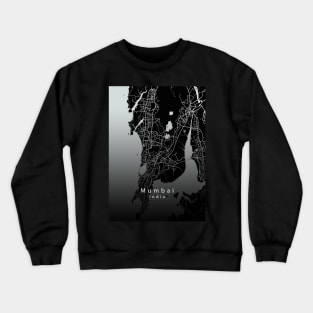 Mumbai India City Map dark Crewneck Sweatshirt